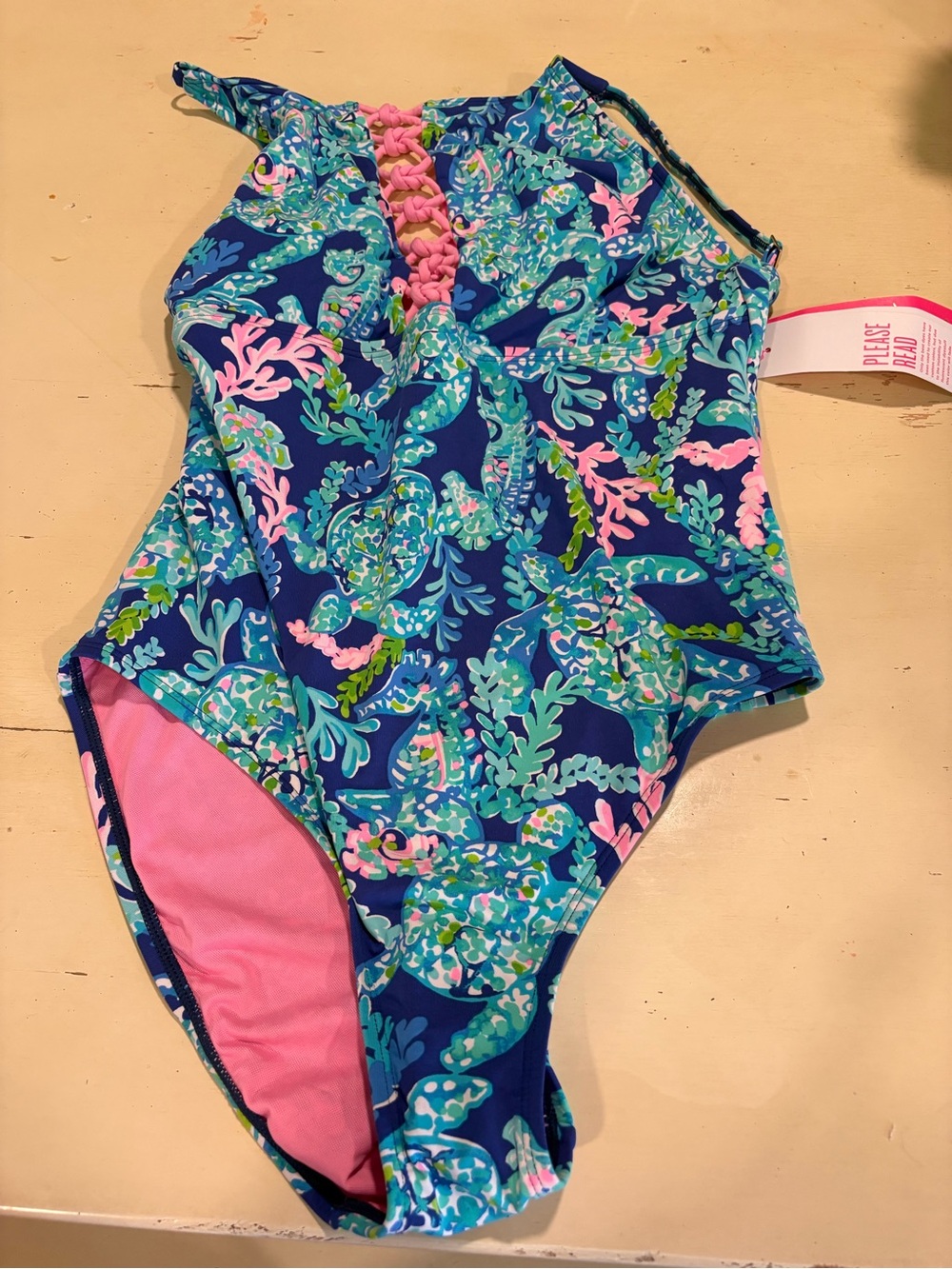 Lilly Pulitzer Turtle Villa Swimsuit  nwt 12